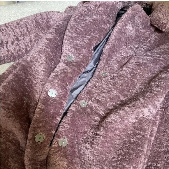 Banana Republic Luxurious Soft Sherpa Powdered Rose Long Coat size Medium
